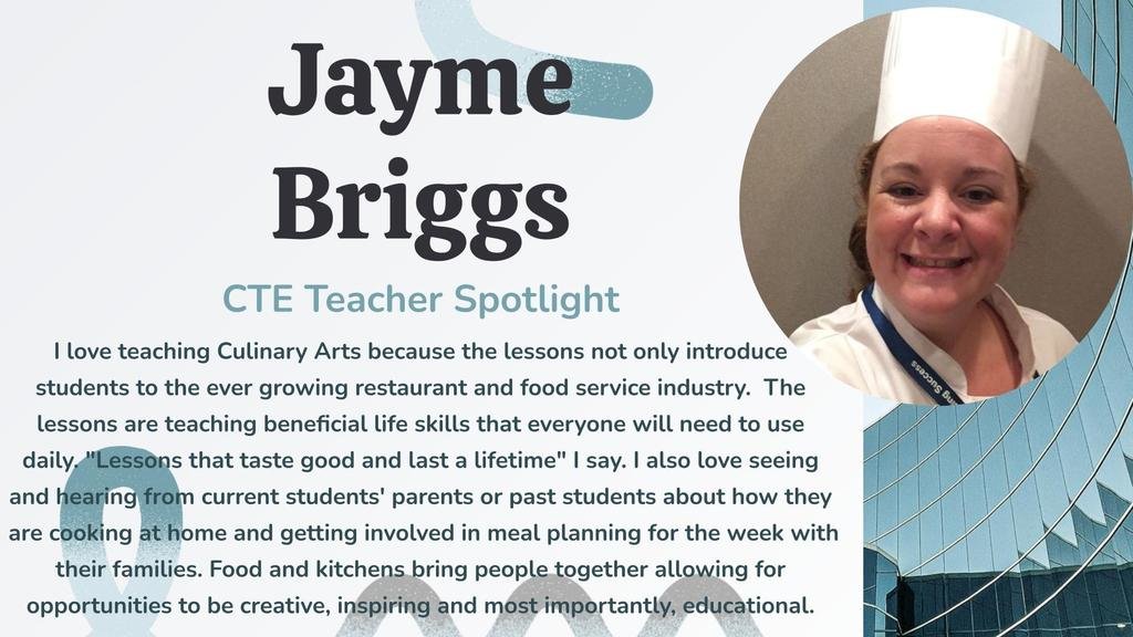Big news! SHS now offers a Culinary Arts CTE program, led by Chef Jayme Briggs. Students gain hands-on experience in cooking, baking, and restaurant management, preparing for careers in the culinary industry. Apply today! 

#CTEMonth #FutureChefs #CulinaryArts