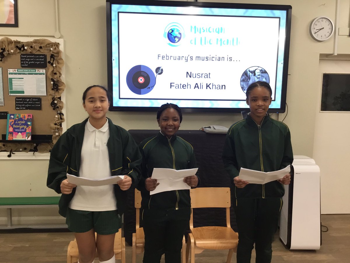 StOlavesMusic's tweet photo. A great assembly today led by our @StOlavesYr6 Music Monitors about our Musician of the Month, Nusrat Fateh Ali Khan! #StOlavesPrepMusic #StOlavesPrepYear6 #StOlavesPrepArts #NusratFatehAliKhan #Musicianofthemonth https://t.co/ZJO5MDpipj