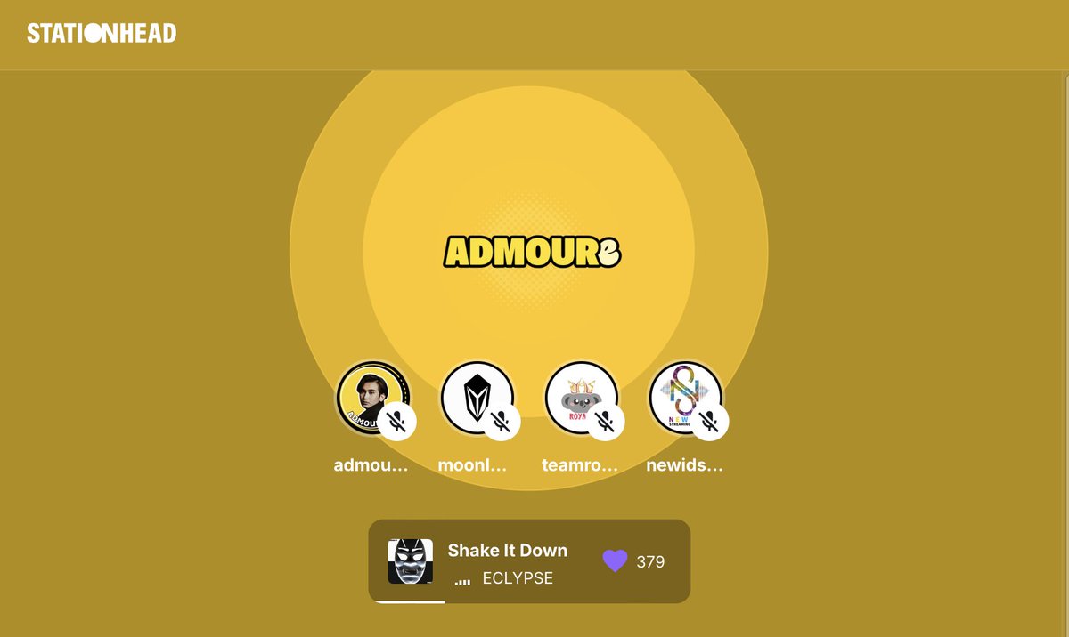 250212 [STATIONHEAD]

"Admouradio: Para Kay Nobyo" is now playing:
Shake It Down - ECLYPSE

Join us tonight along with <a href="/TeamRoyalsOFC/">Team Royals OFC</a> <a href="/EclypseSVTeam/">ECLYPSE STREAMING & VOTING TEAM</a> and <a href="/NEWIDStream/">New:ID Streaming Team</a> on Admoure's Official SH Channel!

🔗 stationhead.com/c/admoure

#Adie #RadyoParaKayNobyo
#admouRADIO #ADMOURE