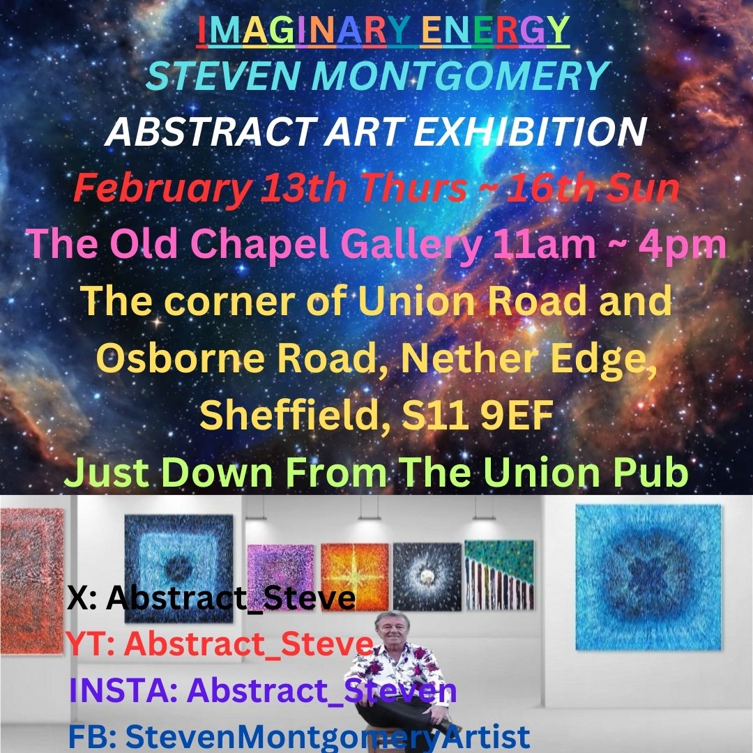 Abstract_Steve's tweet image. Art Exhibition Thurs 13th - Sun 16th, pop by if you&apos;re in the area !!
welcometosheffield.co.uk/.../imaginary-…