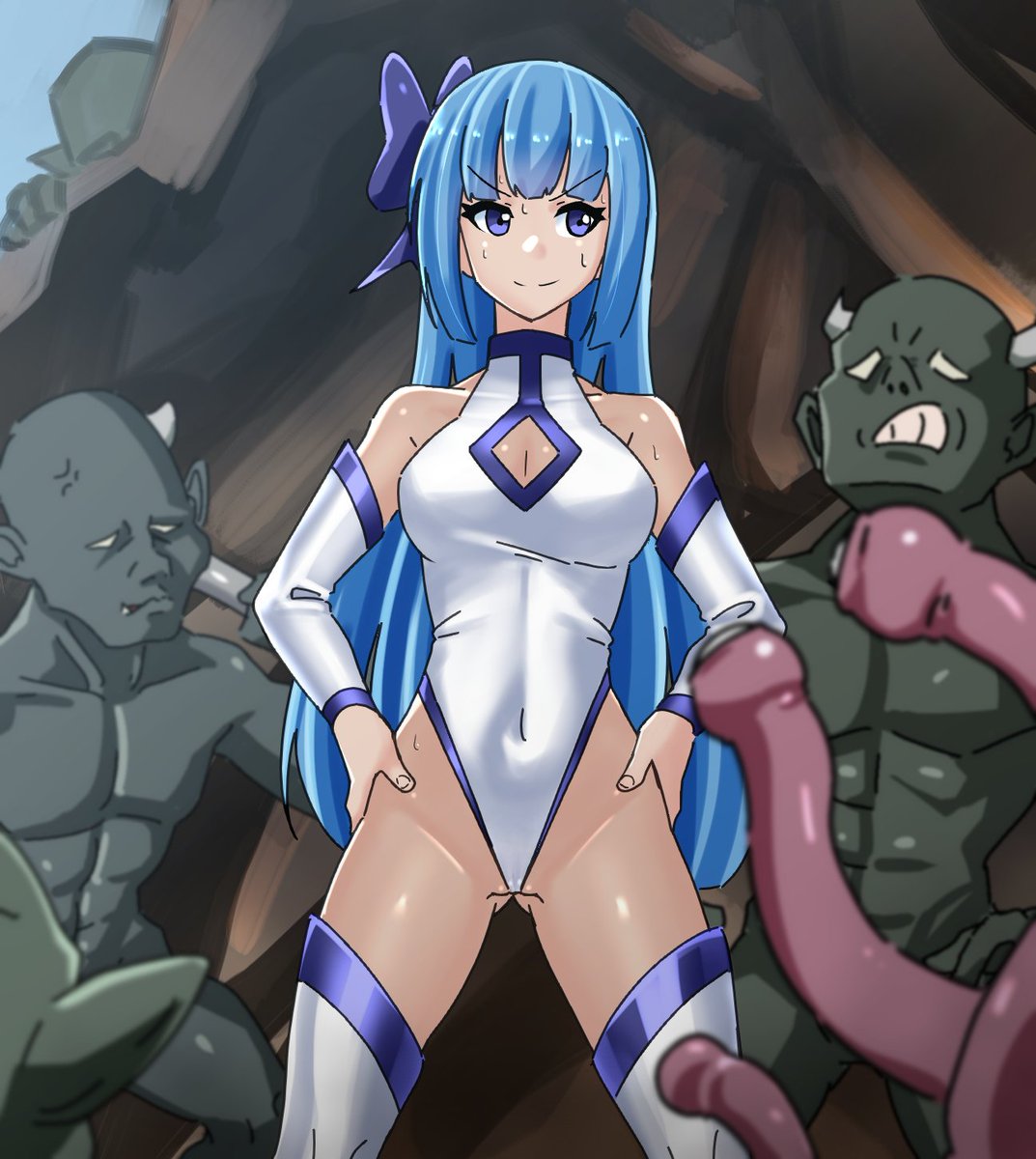 よく分からないので、間違って怪物の住処に来てドやりながら焦ってるというていにします
あんた顔違くない? 