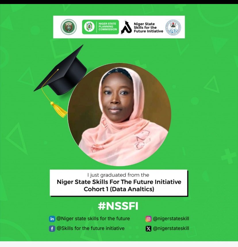 Heartfelt congratulations to the pioneering Data Analytics Cohort One of the NSSFI program! Your perseverance and commitment to mastering data analytics have paid off. We wish you tremendous success as you leverage your new expertise to drive impact in Niger State and beyond!
