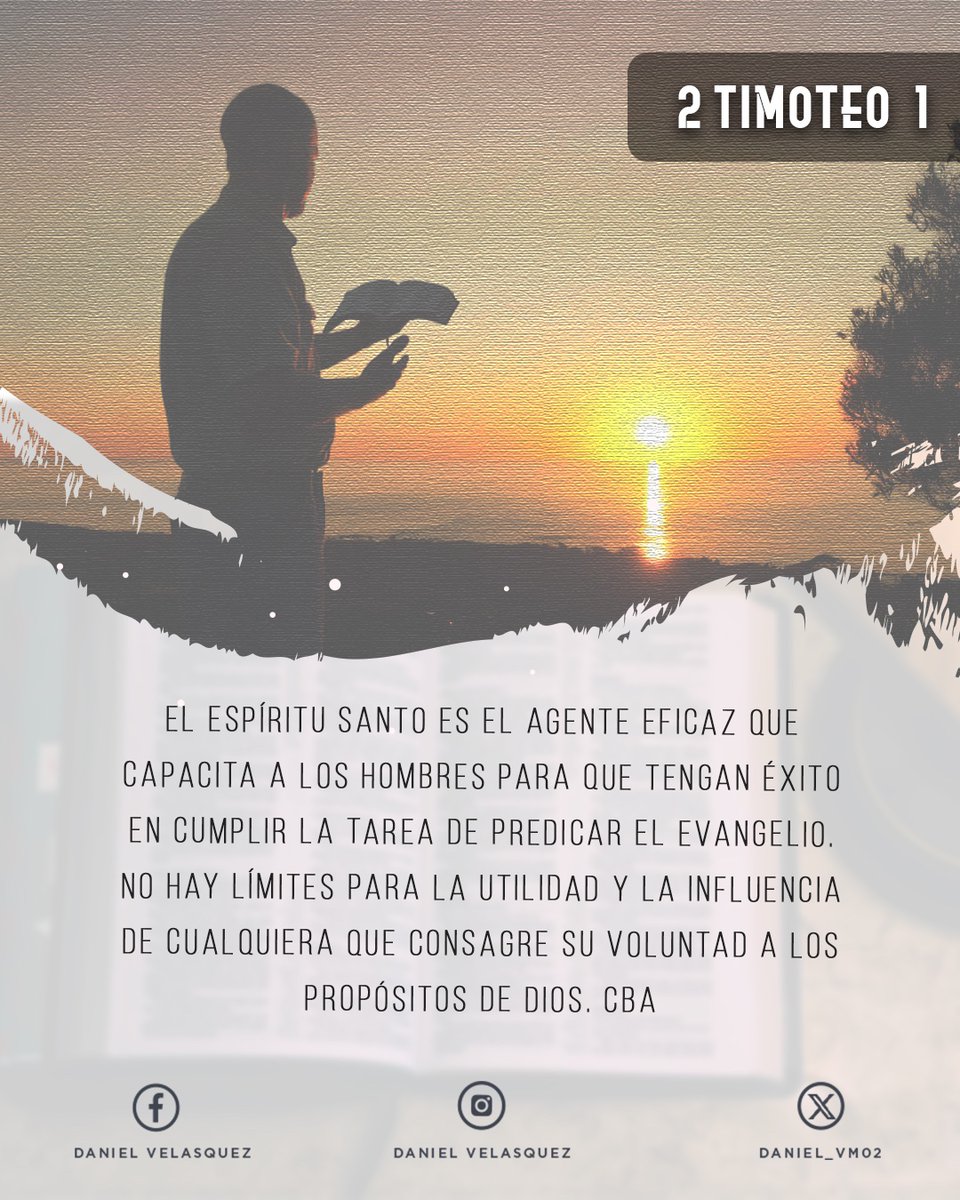 Daniel_VM02's tweet photo. RPSP #2Timoteo1
14 Guarda el buen depósito por el Espíritu Santo que mora en nosotros.
RPSP #2Timoteo1
@adventistas_mlt
@adventistasmlt
@adventistasmlt1 https://t.co/42yjbenPPo