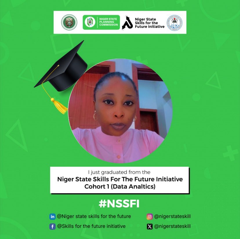 Heartfelt congratulations to the pioneering Data Analytics Cohort One of the NSSFI program! Your perseverance and commitment to mastering data analytics have paid off. We wish you tremendous success as you leverage your new expertise to drive impact in Niger State and beyond!