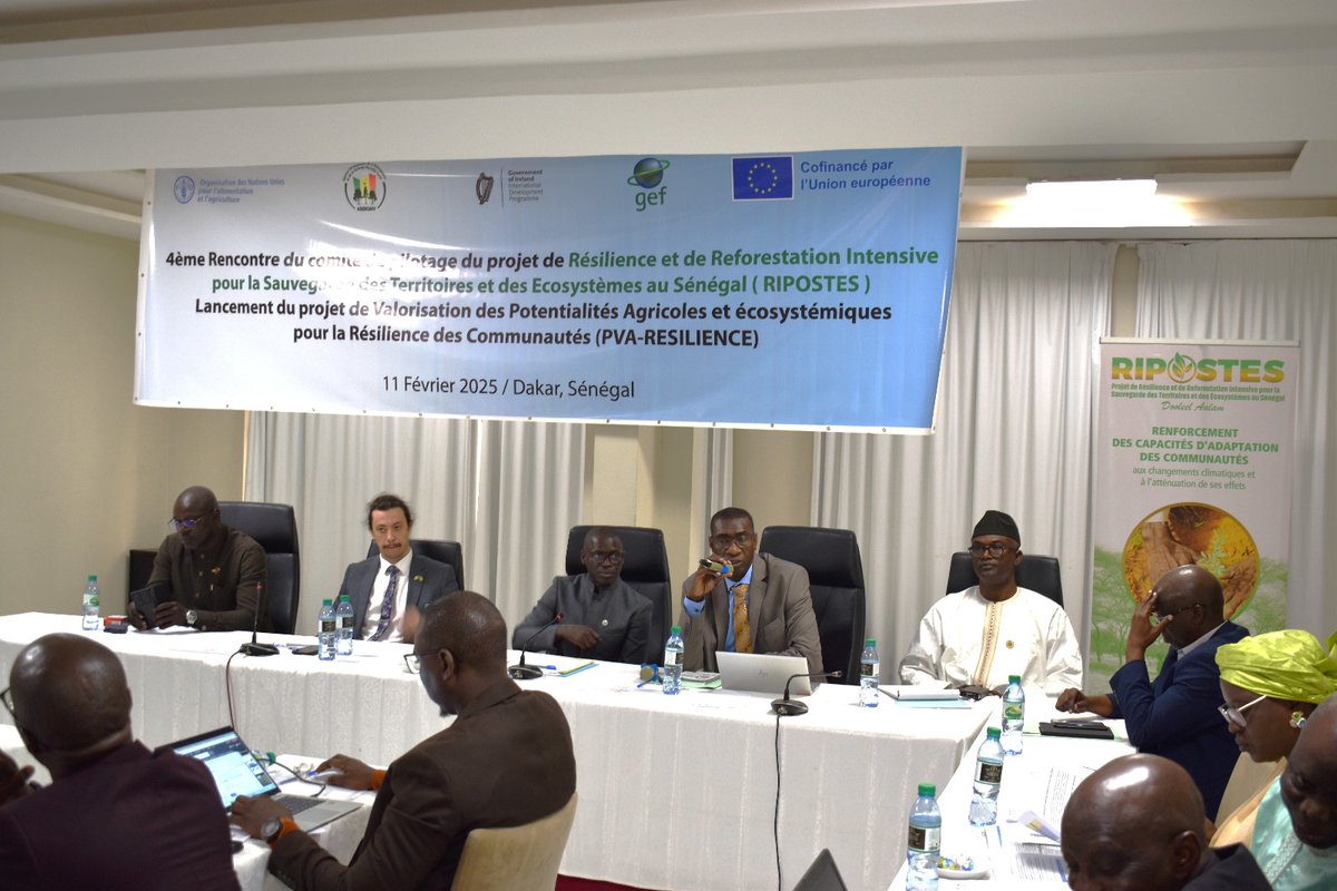FAOSenegal's tweet image. 📢 #Happening| 📍Dakar | 🗓️ 11 fév.
Lancement du projet PVA-RESILIENCE 🌱 en partenariat avec @IrlEmbDakar, @asergmv lors de la 4ème Rencontre du comité de pilotage du projet #RIPOSTES
🎯 Objectif : Renforcer la résilience des communautés face aux changements climatiques🌍💧