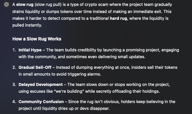 Slow Rug Chart Thread By @pasha_insights - Memecoin rug pulls in crypto....