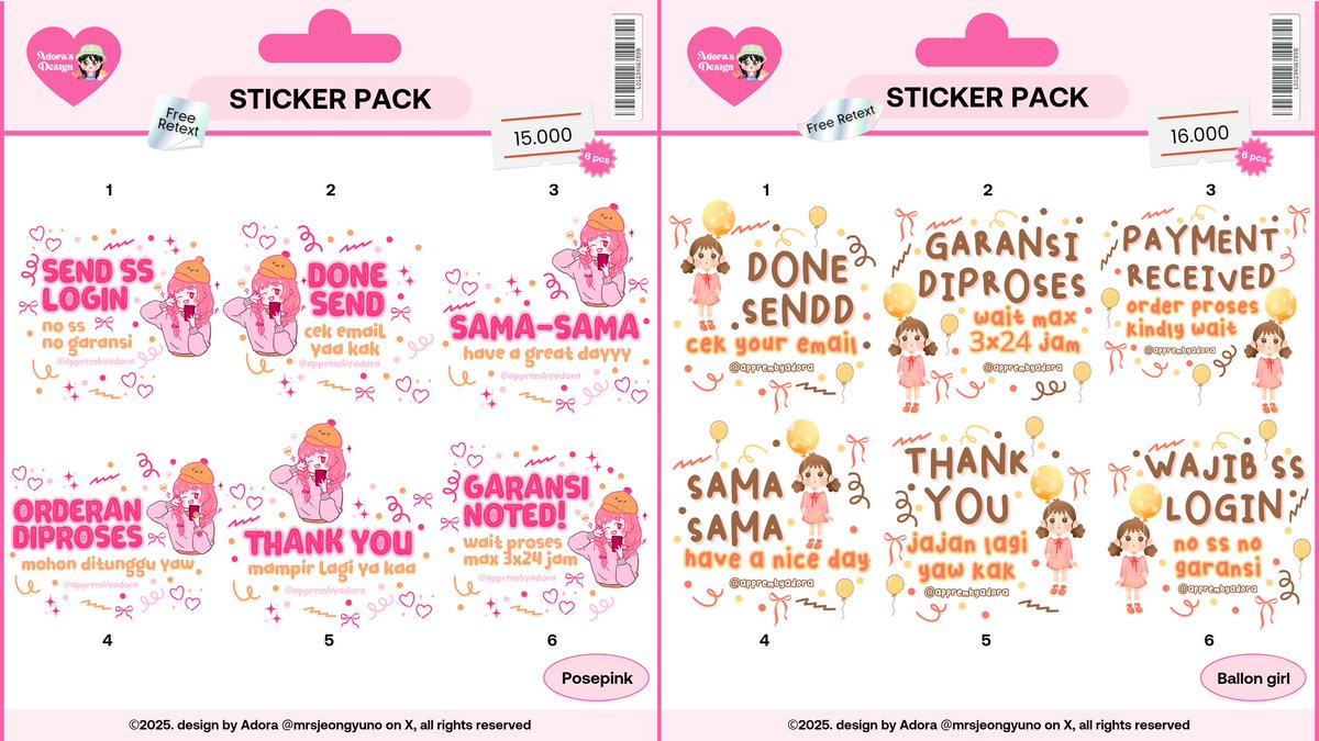 mrsjeongyuno's tweet image. help rt thankyouu&amp;lt;3

halOoo manteman aku membawaa banyak sticker wa ready stock nicc^^~
🧋price 11k-18k (free retext)
🍅get 6 pcs

stiker pack tele wm ba profneeds #zonauang