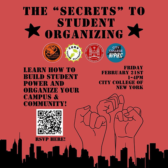 CUNYRising's tweet image. Sign up for this special training on how to be a successful organizer.

Fri. Feb. 21, from 1-4pm at @CityCollegeNY. Pizza and snacks will be served.

The deadline to RSVP is February 19.
--&amp;gt; tinyurl.com/trainingFeb21