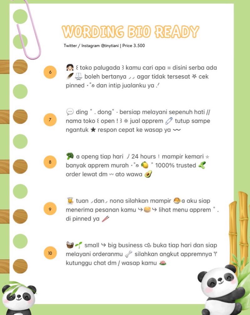 tinytiani's tweet image. Wording Bio BA Ready🍒

Abisin stock yuk sisa no 4,9,10
Sale: 3.000 aja

#zonauang #zonaba