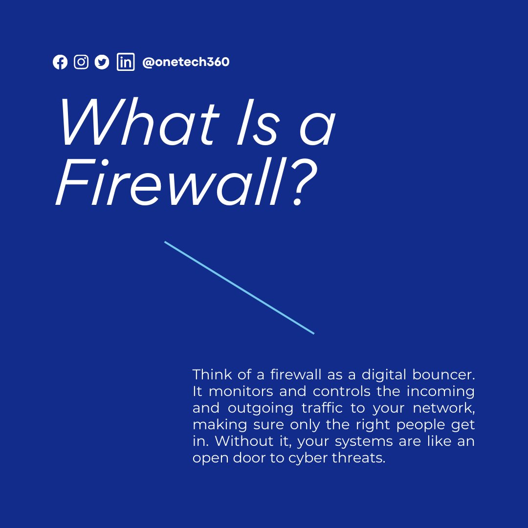 MrWDuvet's tweet image. 🔥 Your Firewall = Your First Line of Defense 🔥

A strong firewall keeps threats out but only if it’s up to date. Is yours ready for the job? Let’s make sure your business stays protected. 💬

#Cybersecurity #StaySafeOnline #FirewallProtection #OneTech360