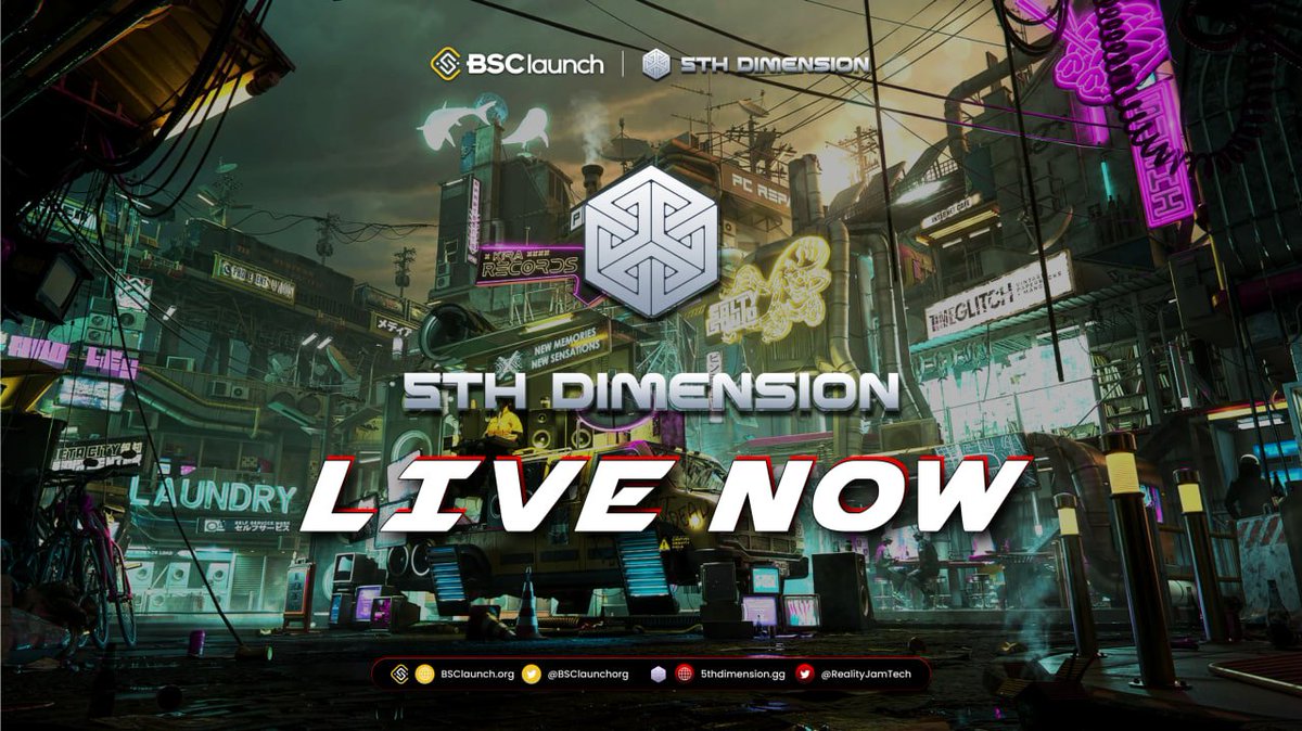 RealityJamTech's tweet image. 5th Dimension IDO IS NOW LIVE on BSCLaunch!

We’re excited to announce that the 5th Dimension IDO pool is officially live. The pool is open until sold out, with a maximum contribution of 1000 USDT per wallet.

Ranked pool: app.bsclaunch.org/pool/67ab2fc99…

Community pool:…