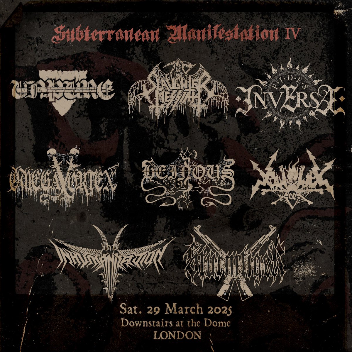 Subterranean Manifestation festival approaches with this superb lineup!
 
Tickets available now at eventbrite.co.uk/e/subterranean…