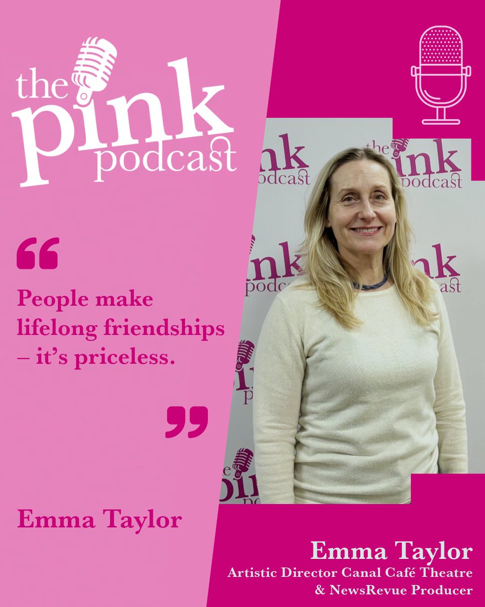 The Pink Podcast (@thepinkpodcast1) on Twitter photo 🎭 We’re beyond excited to have <a href="/emmaemtaylor/">EmmaTaylor</a>, AD of <a href="/CanalCafe/">Canal Cafe Theatre</a> & producer of <a href="/NewsRevue/">NewsRevue</a> - on The Pink Podcast!
If you’ve ever wondered what it takes to make it in the comedy world or how to bring a show to life, this episode is a must-listen!
🎧 bit.ly/thepinkpodcast 🎭 We’re beyond excited to have <a href="/emmaemtaylor/">EmmaTaylor</a>, AD of <a href="/CanalCafe/">Canal Cafe Theatre</a> & producer of <a href="/NewsRevue/">NewsRevue</a> - on The Pink Podcast!
If you’ve ever wondered what it takes to make it in the comedy world or how to bring a show to life, this episode is a must-listen!
🎧 bit.ly/thepinkpodcast