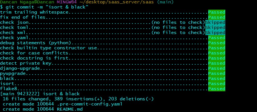 ngaga_dancan's tweet photo. 🚀 Just cleaned up my Django project with isort &amp; black! ✨
Now my imports are sorted, and my code is beautifully formatted. ✅
Pre-commit hooks are a lifesaver for maintaining clean and consistent code! 🔥

#Django #Python #CodeQuality #PreCommit https://t.co/81YBGXJvb3