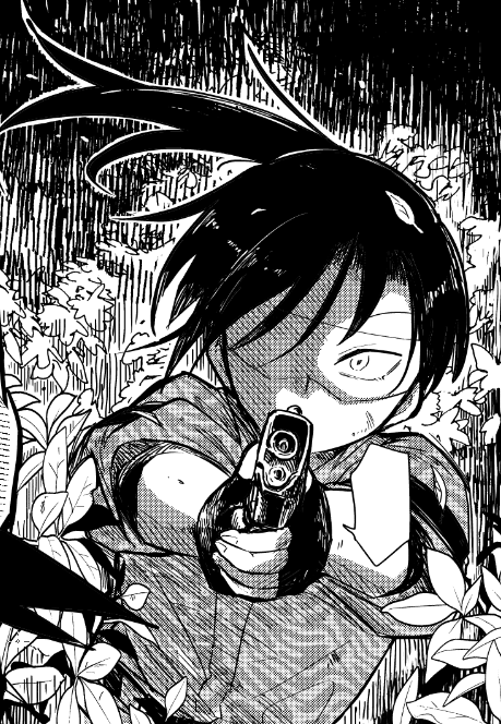 桐谷さん作画中。ポニーテールGUN谷さん🔫 