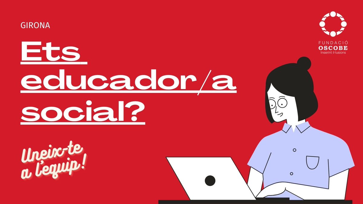 Fundació Oscobe (@foscobe) on Twitter photo #Ofertadefeina: Educador/a Social
S'ofereix una substitució a jornada completa en torn de nit, del 24/03/25 al 26/06/25, en un pis d'autonomia per a joves migrats sols de 16 a 18 anys.
📍 Girona
🎓Àmbit social
🚘 Cal disposar vehicle
Envia el teu CV a: laia.alonso@oscobe.com #Ofertadefeina: Educador/a Social
S'ofereix una substitució a jornada completa en torn de nit, del 24/03/25 al 26/06/25, en un pis d'autonomia per a joves migrats sols de 16 a 18 anys.
📍 Girona
🎓Àmbit social
🚘 Cal disposar vehicle
Envia el teu CV a: laia.alonso@oscobe.com