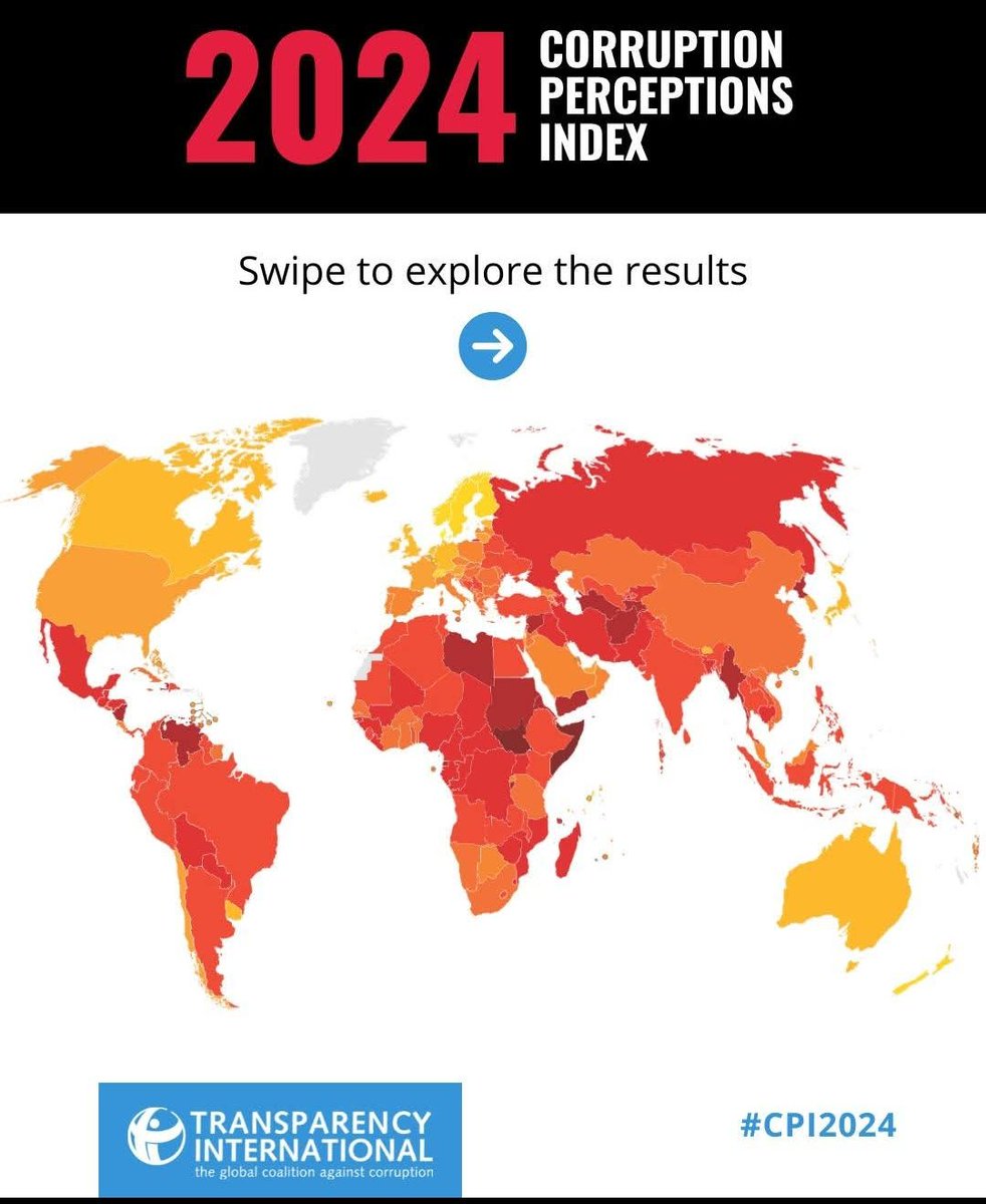 TransparencyTi's tweet photo. @IPC2024 already out. More countries scored less than 50 over 100. That means corruption still gaining ground despite the efforts made. Cameroon scored 26 over 100 which means the result is still not enough to pretend fighting #corruption. https://t.co/upzwDBsBcE