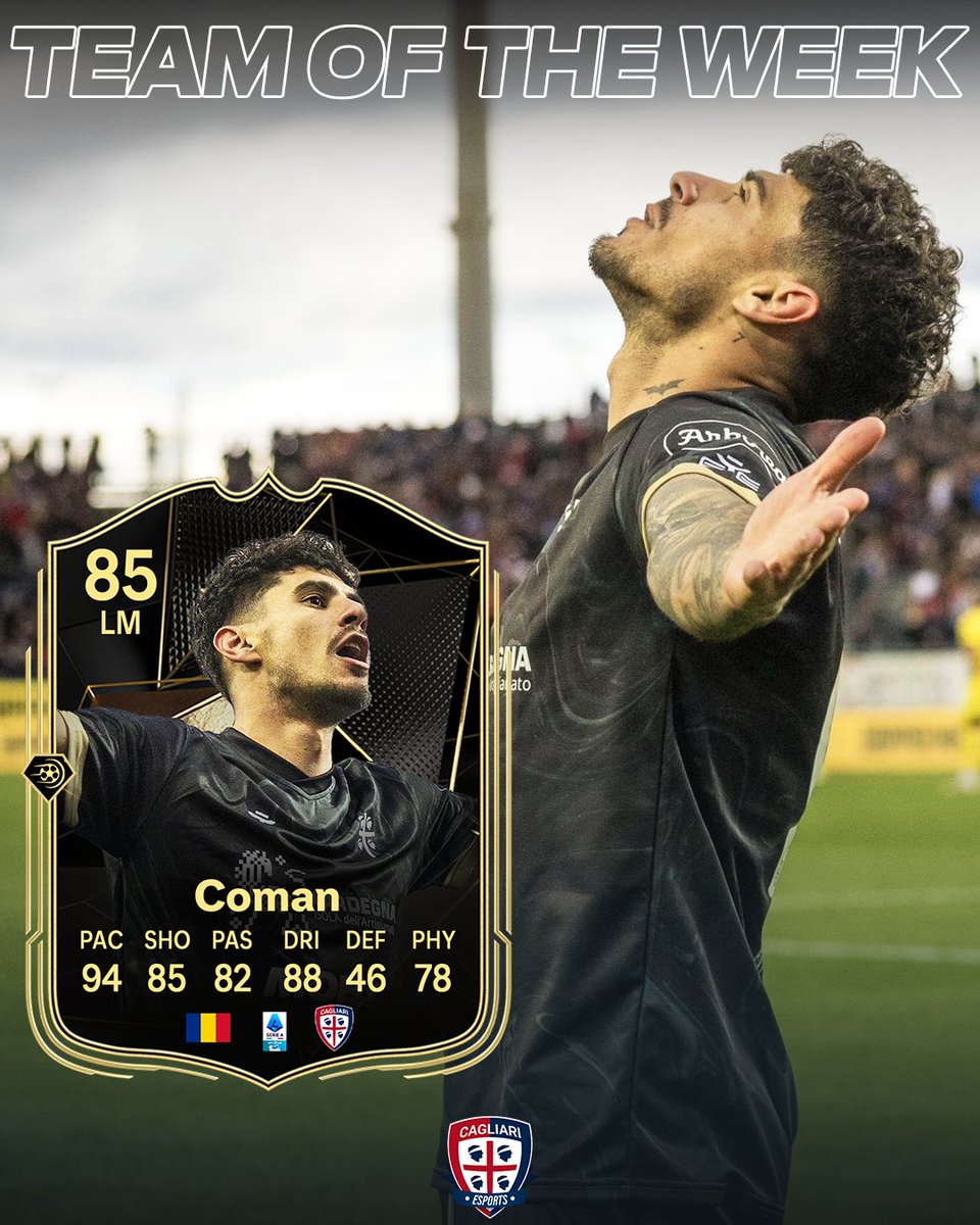 cagliariesports's tweet image. Esordio da sogno per Florinel #Coman! ❤️💙

Vorreste vederlo nel #TOTW? Ditecelo qui sotto con un commento! 👇🏻

___
#Cagliari #CagliariCalcio #CagliariEsports #UltimateTeam #SerieA #FC25 #EAFC #EAFC25