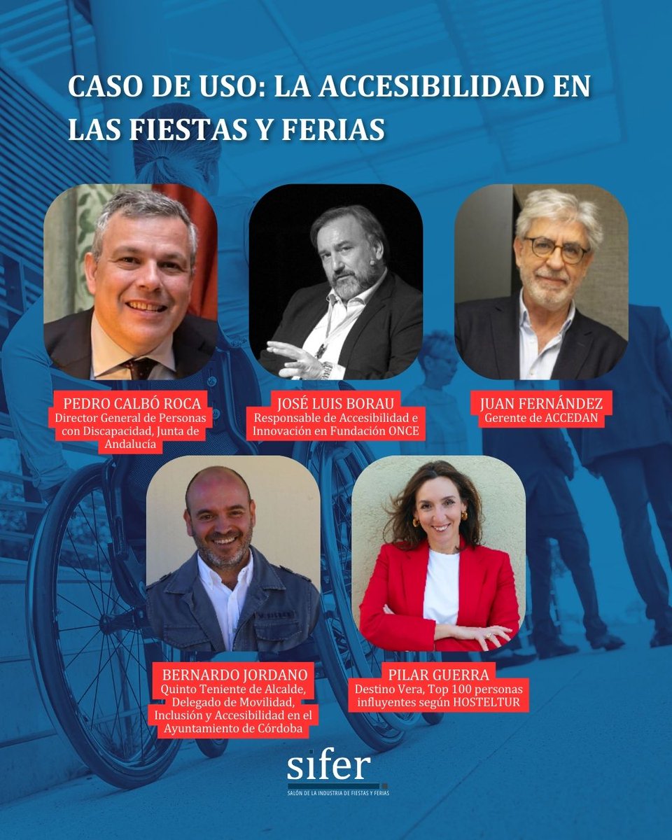 salonsifer's tweet photo. ♿ Última mesa de la mañana: La Accesibilidad en las Fiestas y Ferias
En #SIFER25 hemos abordado un aspecto clave para el futuro de los eventos: la inclusión y accesibilidad. 
Ponentes:
✅Pedro Calbó
✅José Luis Borau 
✅Juan Fernández 
✅Bernardo Jordano 
🗣️Modera:
Pilar Guerra https://t.co/LbmHW3uYMc