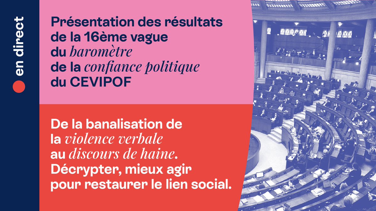 🔴 Plénière | Présentation des résultats du baromètre de la confiance politique du <a href="/CEVIPOF/">CEVIPOF - Sciences Po</a>  &amp; examen du projet d'avis sur la banalisation de la violence verbale par <a href="/souadbelhaddad/">Souâd Belhaddad</a> &amp; Marie-Claude Picardat (Groupe Familles)

Suivre le direct 👇
youtu.be/9b_E58Suy2s