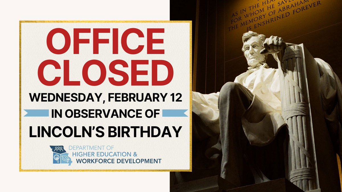 Our office will be closed today, February 12, in observance of Lincoln's birthday.