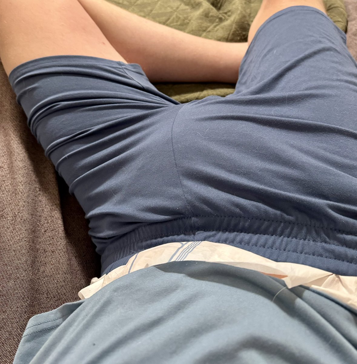 Pajamas or short to bed, or just a diaper?