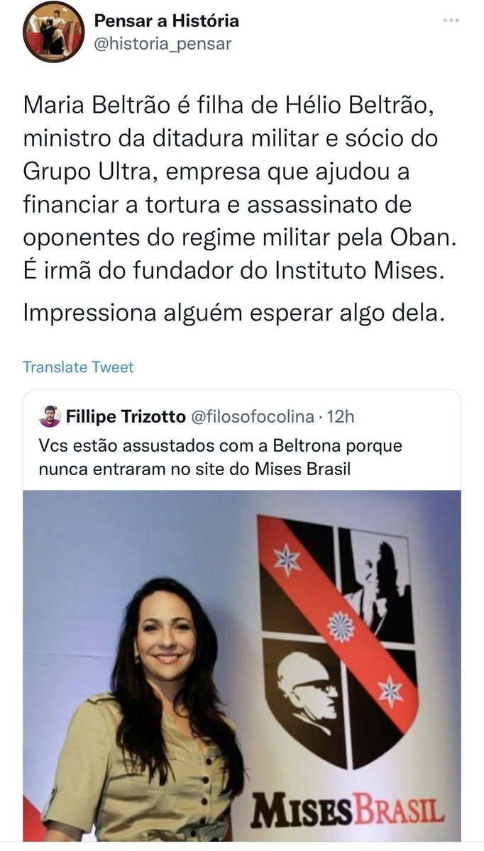 MarcelaSaraivas's tweet image. Maria Beltrão, filha de Hélio Beltrão, ministro do ditador Costa e Silva, que votou a favor do AI-5, cujas consequências foram censura, tortura e morte de opositores da ditadura, entre eles o deputado Rubens Paiva. Maria Beltrão é a escolhida da TV Globo para apresentar o Oscar