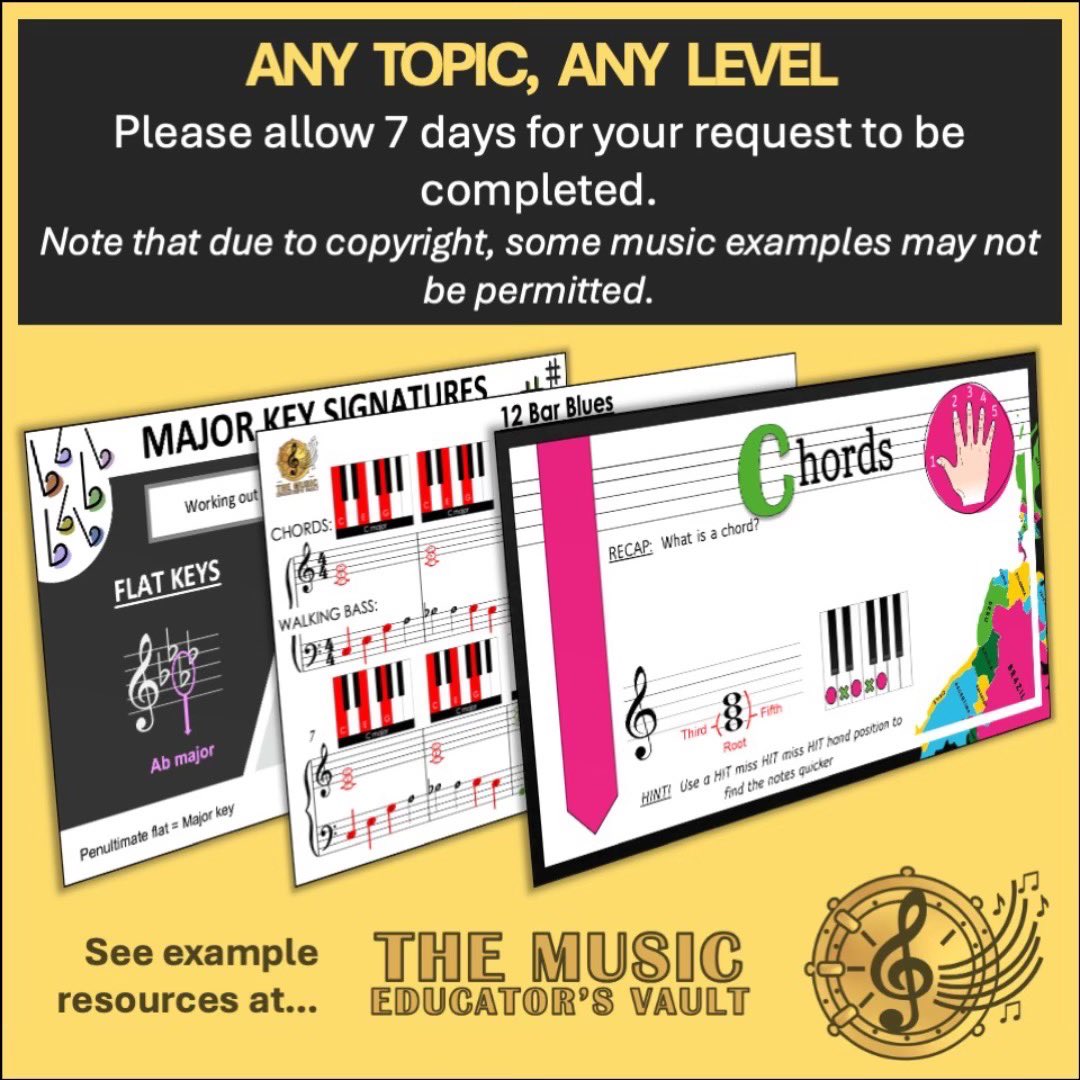 MusicEdVault's tweet photo. Introducing Custom Music Lessons &amp; Teaching Resources – Tailored Specifically for YOU! 🫵

See link for more details: https://t.co/gH3YDmcXbX

#musiceducation #musicteachingresources #musicresources #teacherspayteachersresources https://t.co/dNhhzSsH4T