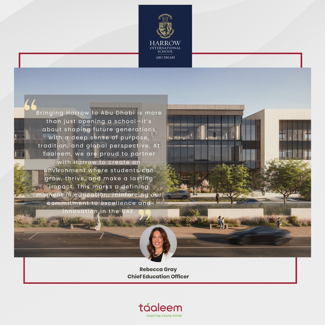 A milestone for Taaleem!
Taaleem and Harrow, in partnership with ADIO and ADEK, have signed an agreement to bring Harrow International School to Saadiyat Island in 2026, reinforcing our commitment to world-class education in the UAE.

#ProudlyTaaleem #Inspiringyoungminds