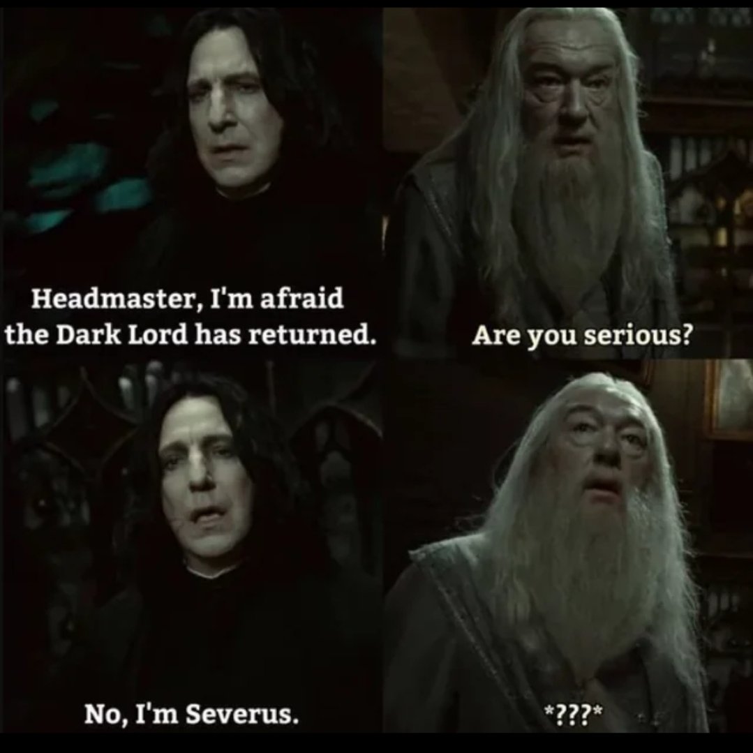 AllboutHogwarts's tweet image. Classic 🤣

#harrypotter #severussnape #albusdumbledore