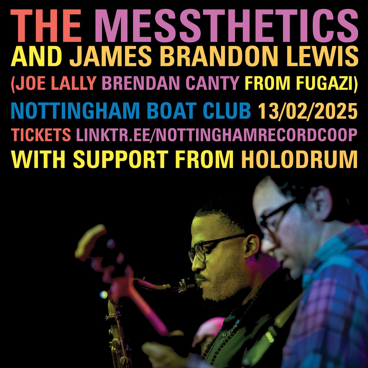 Gringo Records (@gringorecs) on Twitter photo Thursday Night in Nottingham at The Boat Club! The Messthetics (feat. Brendan Canty and Joe Lally from Fugazi) with <a href="/JBLEWIS1983/">JAMES BRANDON LEWIS</a>. Support from Holodrum
Limited tix still available linktr.ee/nottinghamreco… Thursday Night in Nottingham at The Boat Club! The Messthetics (feat. Brendan Canty and Joe Lally from Fugazi) with <a href="/JBLEWIS1983/">JAMES BRANDON LEWIS</a>. Support from Holodrum
Limited tix still available linktr.ee/nottinghamreco…