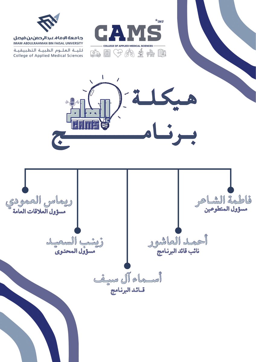يسر نادي كلية العلوم الطبية التطبيقية الإعلان عن إطلاق برنامج إلهام CAMS، وهو برنامج يهدف إلى إثراء تجربة الطلاب، وتوسيع آفاقهم العلمية والمهنية، وإلهامهم للتميز.

ترقبوا أنشطتنا القادمة، حيث سيكون البرنامج إلهام لأفاق لا حدود لها ✨💡.