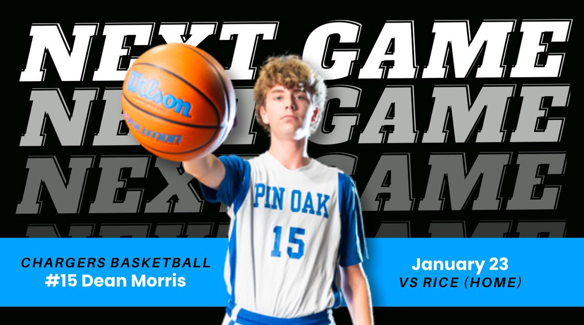 Carter_Kirk's tweet photo. Game Day🔥! We play our last game of the season away vs The Rice School. Come out, be loud, and Wear Blue as the 8th Grade will play for the Zone Championship tonight! 7th grade plays at 6pm followed by 8th grade at 7pm #ChargerBasketball🐎🏀 #SQUAD #FAMILY #BringItHome🏆 #PinOak https://t.co/vmbnK3A7n7