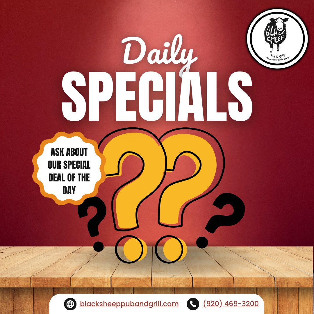 _BlackSheepPub's tweet image. Looking for something new? 🤔 Ask about today’s special at Black Sheep Pub—your taste buds will thank you! #DailySpecial #BlackSheepPub #WhatsOnTheMenu