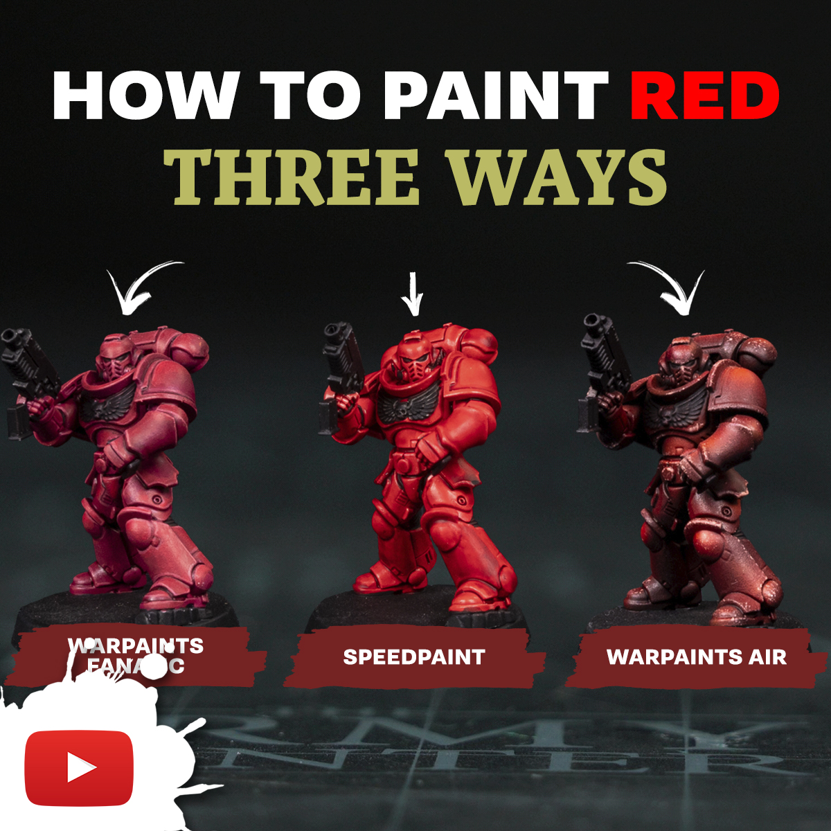 Paint the town red with this handy tutorial from Steffen, showcasing three different methods to paint red, primarily utilising Warpaints Fanatic, Speedpaint, and Warpaints Air, respectively!

Watch video 👉 youtu.be/-eR3zNh9QwE