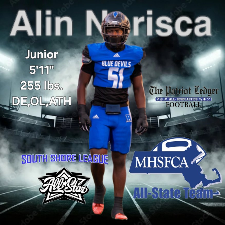Randolph HS Football (@rhsbluedevilfb) on Twitter photo We had some amazing recognition for our hard working players this past season. <a href="/newftbj/">New England Football Journal ® 🏈</a> and <a href="/GlobeSchools/">Boston Globe Schools</a> player of the year <a href="/MHSFCA4/">MHSFCA</a> all state team and South Shore League all stars. (1/2)
<a href="/MekhiWhite11/">Mekhi White</a> <a href="/xhaggaix/">Haggai Joseph</a> <a href="/abecornet1/">Abe Cornet</a> <a href="/AlinNorisca8/">Alin Norisca</a> We had some amazing recognition for our hard working players this past season. <a href="/newftbj/">New England Football Journal ® 🏈</a> and <a href="/GlobeSchools/">Boston Globe Schools</a> player of the year <a href="/MHSFCA4/">MHSFCA</a> all state team and South Shore League all stars. (1/2)
<a href="/MekhiWhite11/">Mekhi White</a> <a href="/xhaggaix/">Haggai Joseph</a> <a href="/abecornet1/">Abe Cornet</a> <a href="/AlinNorisca8/">Alin Norisca</a>