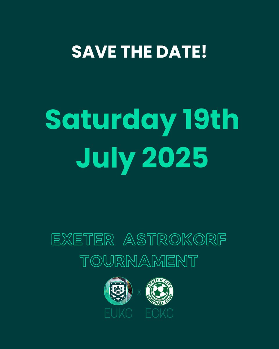 The Exeter Astrokorf Tournament is back on Sat 19th July 2025 - a day of games followed by socials! More info to follow soon 🙌
#korfball #korfballtournament #exeter #exetercitykorfball #exetersport #TeamSport #MixedGenderSport #SportForAll <a href="/swkakorf/">SWKA Korf</a> <a href="/exeterunikorf/">Exeter Uni Korfball</a> <a href="/swsportsnews/">South West Sports News</a>