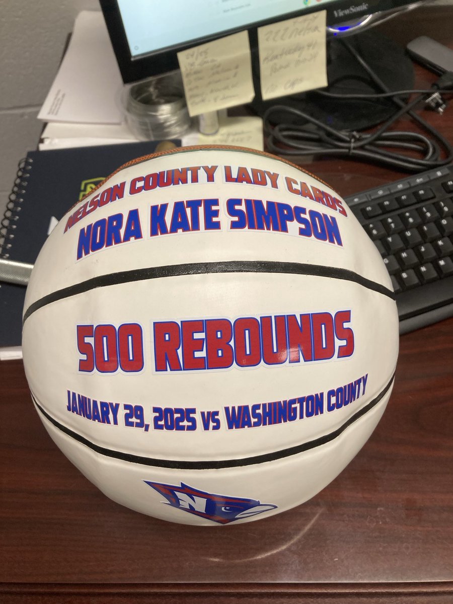 Congrats to Nora Kate  Simpson of Nelson Co HS on obtaining 500 rebounds. Nora Kate is a guard on the basketball team. Great way to recognize student accomplishments.