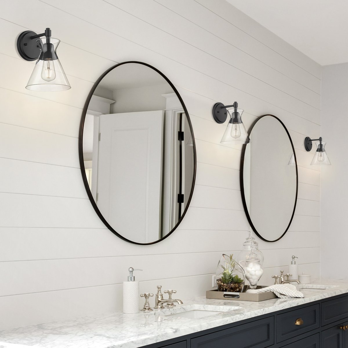 Graceful and modern, Malta is perfect for airy, sophisticated, and contemporary spaces. The source of the series' true beauty is the clear statement glass. Suspended by tension, gravity alone holds the striking glass in place. 

Shop the look: goldenlighting.com/.../malta-1-li…...