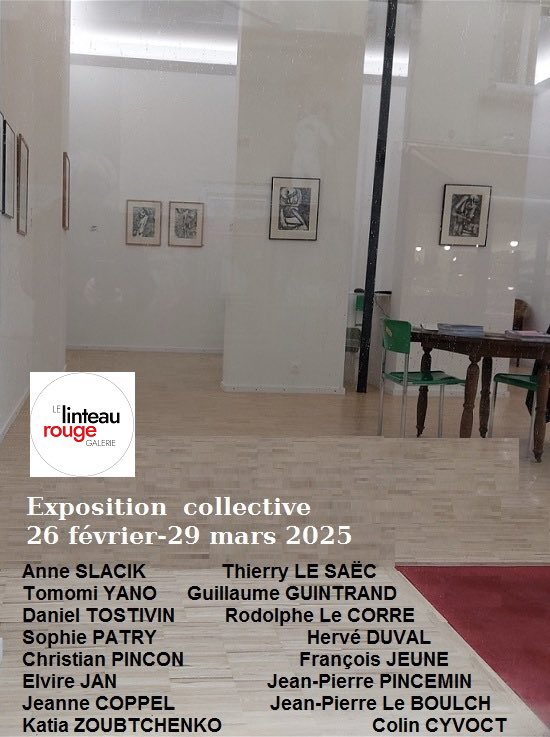 Nouvelle collaboration et exposition collective du 26 février au 29 mars 2025 à la galerie Le linteau rouge à Saint-Brieuc 9 rue Jouallan 22000 Saint-Brieuc tel 0647905241
Ouvert du mercredi au samedi de 15h à 19 h et sur rendez-vous vous #galerielelinteaurouge #saintbrieuc