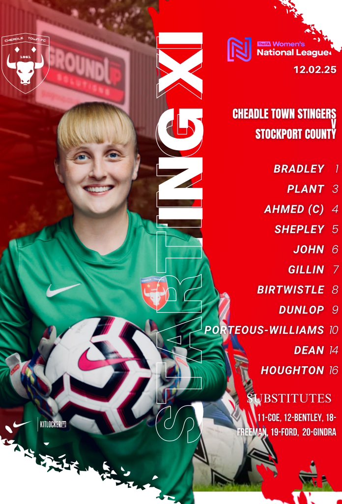 CheadleStingers's tweet photo. Here is how the team lines up tonight against Stockport County 🐝 https://t.co/nZjQ1hCIAu