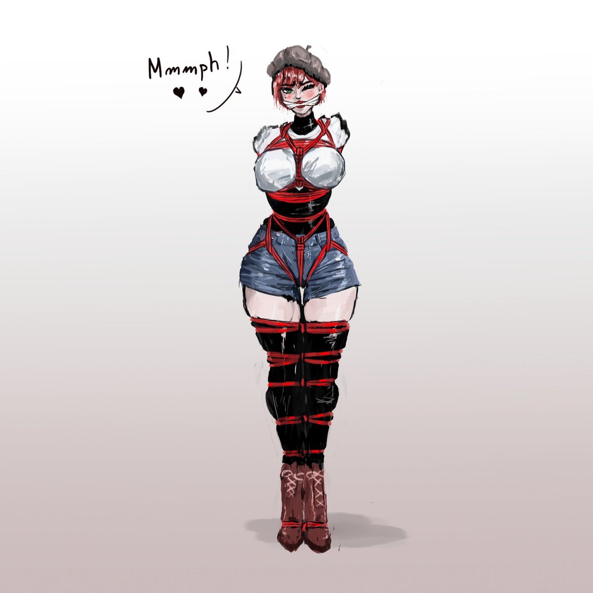 TTrish22487's tweet image. Ahhhhh! @TanguycsArt has blessed me again and this time it’s…. Me? Bound and gag- Mmmh! Mmmghhhh!! MMM!! (@TanguycsArt has 2 other variants be sure to check them out~)