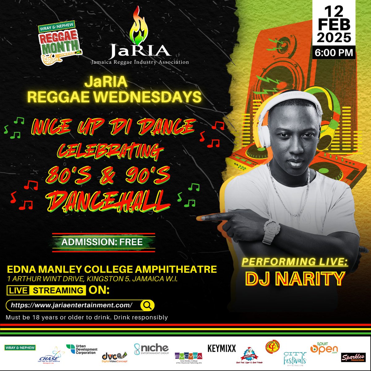 Check me out here later!
Edna Manley Amphitheater
(near stadium)
80s 90s Dancehall!
#reggaemonth <a href="/WrayRum/">Wray & Nephew White Overproof Rum</a>