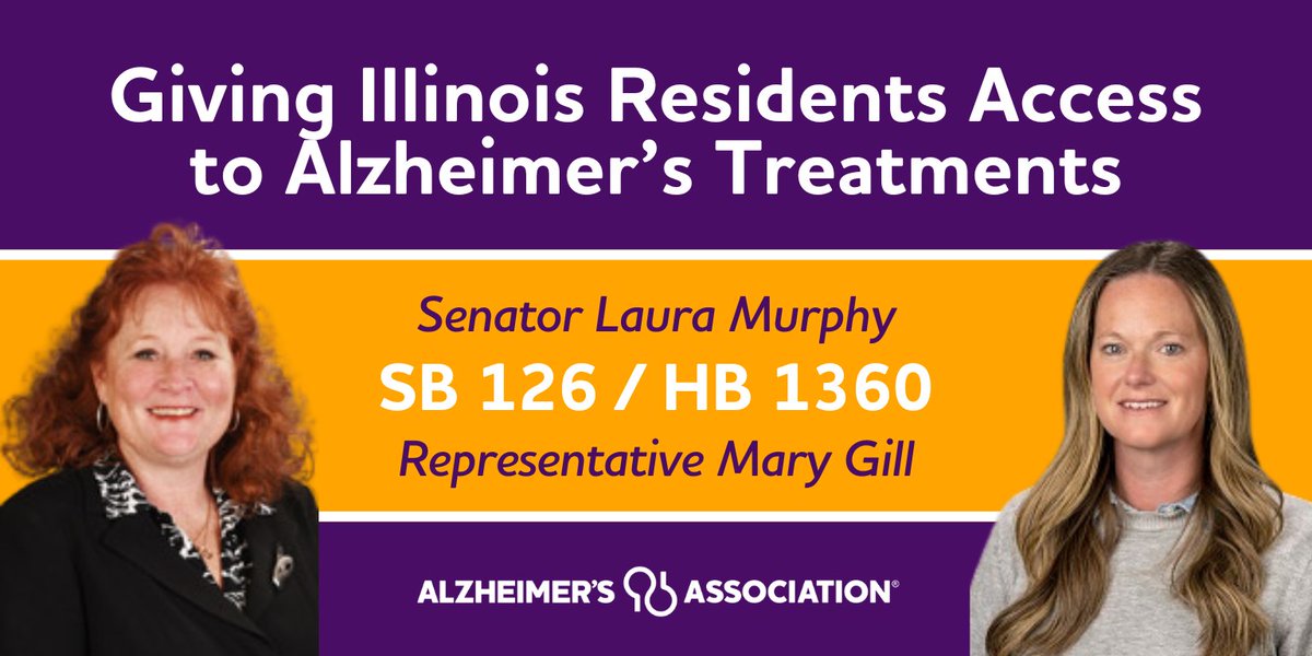 ALZ Illinois Advocacy (@alziladvocacy) on Twitter photo We must work to make FDA-approved Alzheimer's treatments accessible to those living with the disease! <a href="/SenatorLaura/">Laura Murphy</a> and <a href="/RepMaryGill/">Rep Mary Gill</a> have introduced SB 126 / HB 1360 to ensure IL residents have access to these ground breaking treatments through their healthcare plan. (1/2) We must work to make FDA-approved Alzheimer's treatments accessible to those living with the disease! <a href="/SenatorLaura/">Laura Murphy</a> and <a href="/RepMaryGill/">Rep Mary Gill</a> have introduced SB 126 / HB 1360 to ensure IL residents have access to these ground breaking treatments through their healthcare plan. (1/2)