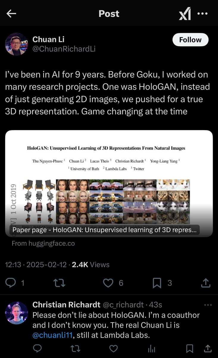 c_richardt's tweet photo. I don’t understand why someone would publicly lie about being a coauthor on a paper when it’s so easy to prove wrong?!

Shame on @ChuanRichardLi. https://t.co/FDNLL1Rbmo