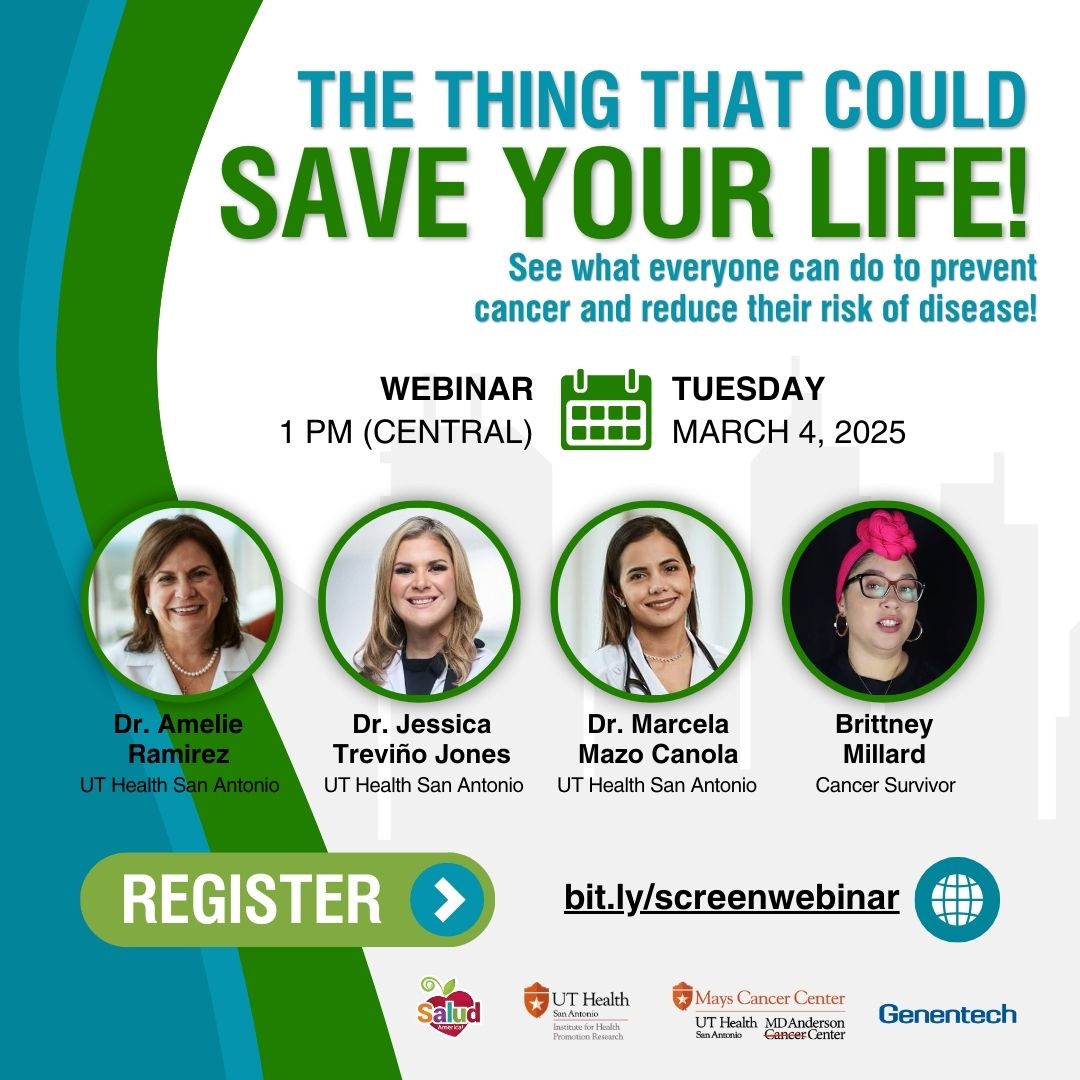 Check out this webinar, “The Thing that Could Save Your Life,” at 1 p.m. CT on March 4, 2025, fueled by @UTHealthSAMDA <a href="/genentech/">Genentech</a> @saludamerica. ow.ly/Jat250UVRHr