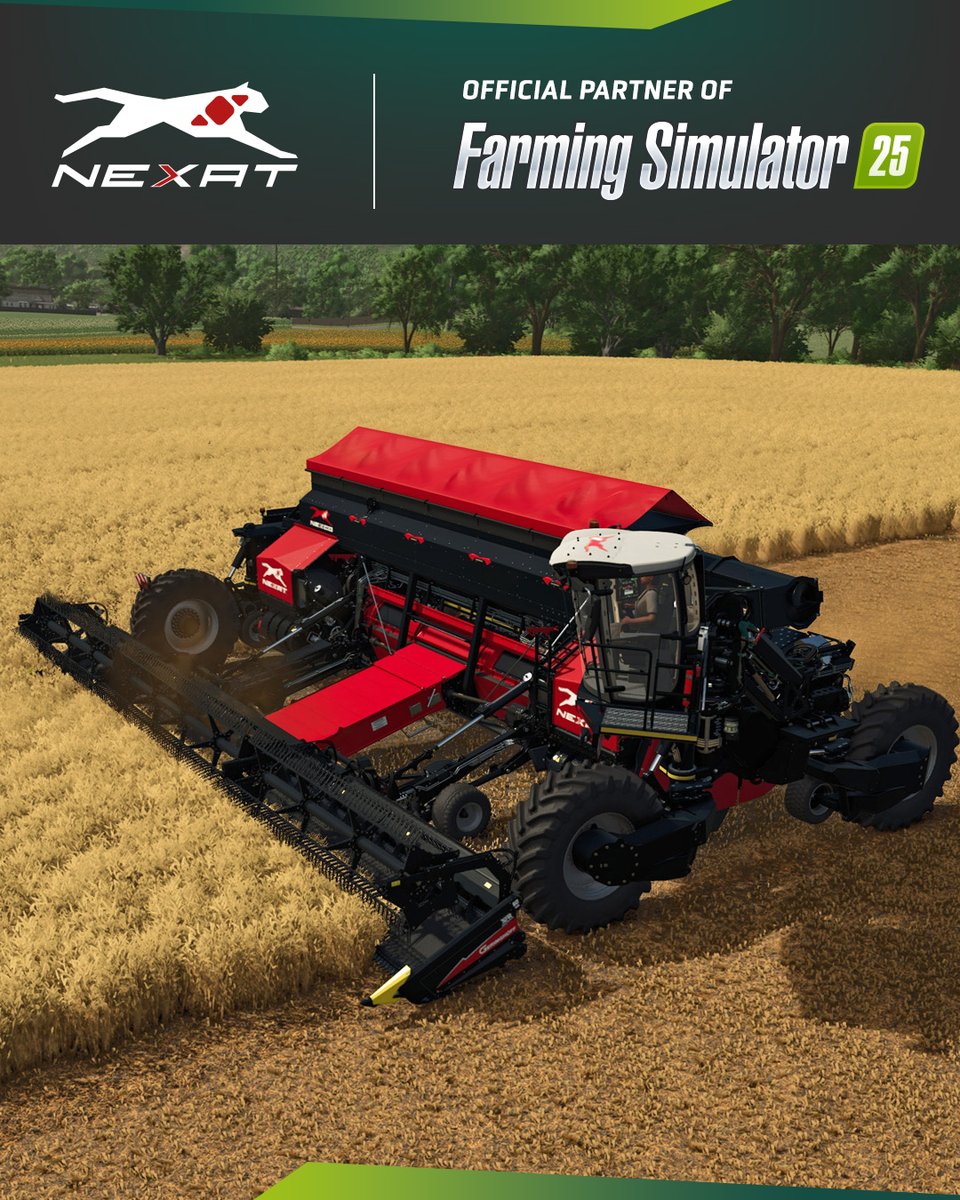 NEXAT joins <a href="/farmingsim/">Farming Simulator | Official Channel</a>! 🚀
📅 March 11, 2025 – Pre-order now!
What’s inside?
✅ NEXAT carrier vehicle
✅ 12 machines from 7 brands
✅ One-pass farming: cultivate, seed &amp; fertilize
✅ Wide-span efficiency
🖥️ PC, Mac, PS5 &amp; Xbox Series X|S
Farm like never before – in-game &amp; IRL!