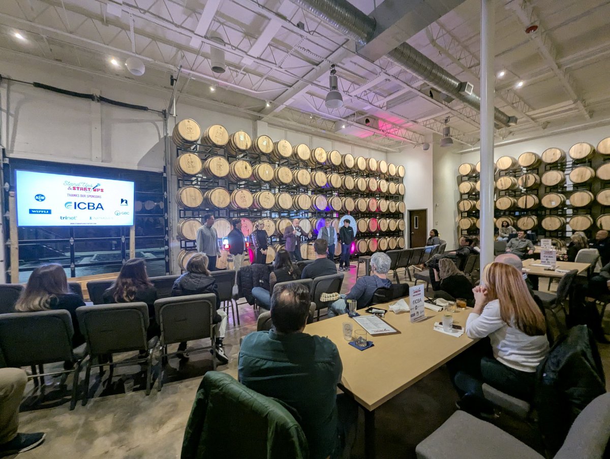 charlesepotts's tweet photo. Day 2 of our @ICBA #ThinkTECH Summit concluded with a fun opportunity for our current Accelerator (AP8) cohort to challenge their improv pitch skills at @standupsstartup 

#fintech #Innovation #communitybanks https://t.co/QKAvwneWdb