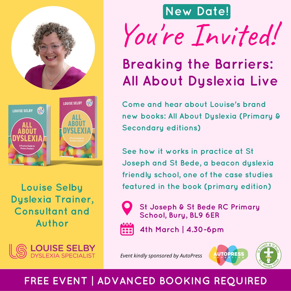 Want to support dyslexic learners? Join me for:
🔑 Expert insights on dyslexia teaching
🔑 A tour of a dyslexia-friendly school
🔑 Networking &amp; exclusive discounts
🎟️ FREE – Book now! 👉 louiseselbydyslexia.com/breaking-the-b…
See you there! ☕ #Dyslexia #SEND #Inclusion