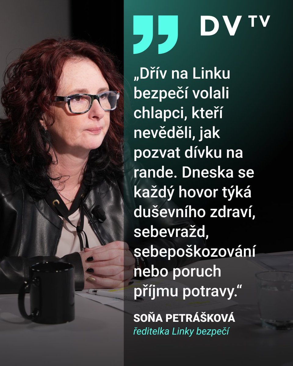 🚨| „Stala se z nás krizová linka. Hovorů máme méně, ale jsou závažnější,“ upozorňuje ředitelka Linky bezpečí Soňa Petrášková. Celý rozhovor o rostoucím tlaku, kterému děti musí v dnešním světě čelit, si pusťte ZDE: dvtv.ink/sona_petraskova